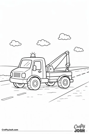 Tow truck on road