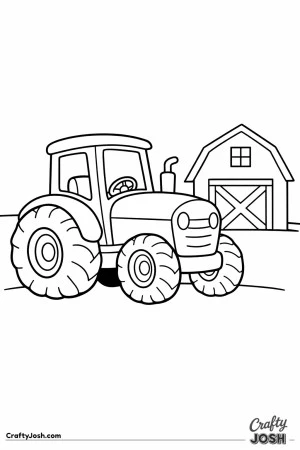Tractor barn coloring page