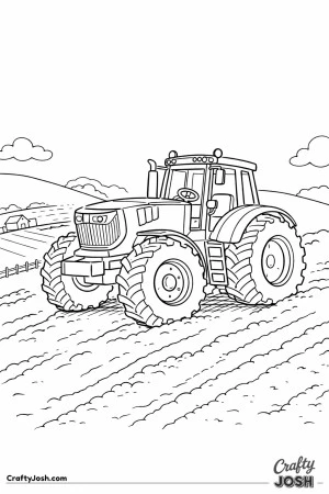 Tractor climbing hill farm