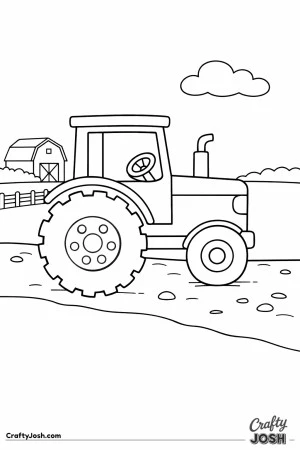 Tractor farm road cloud