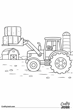 Tractor front loader hay bales