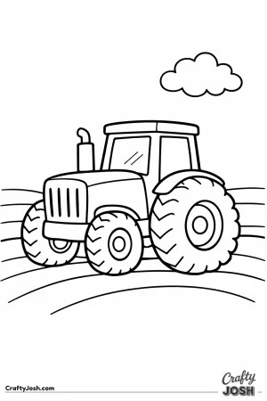 Tractor in field simple