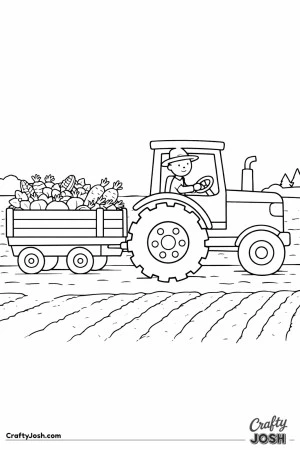 Tractor trailer farmer crops