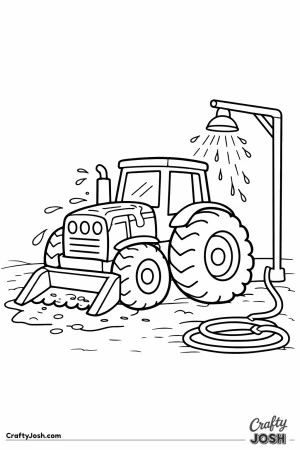Tractor washing station