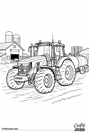 Tractor working farmyard