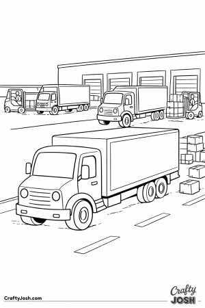 Warehouse delivery trucks