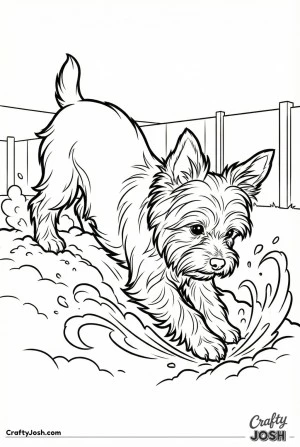 Yorkshire terrier digging action