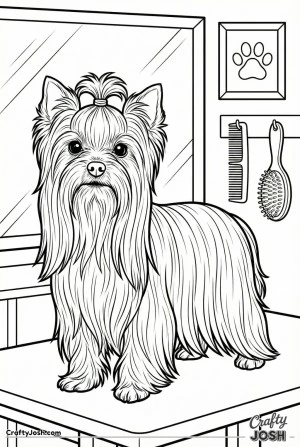 Yorkshire terrier grooming table
