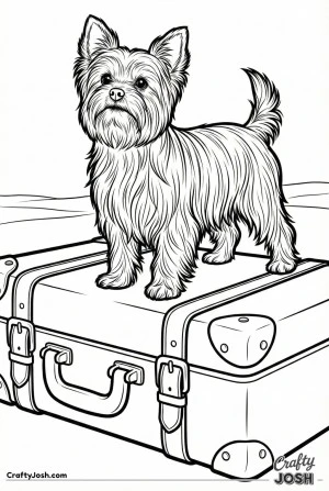 Yorkshire terrier on suitcase