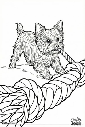 Yorkshire terrier tug of war