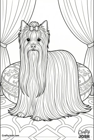 Yorkshire terrier velvet cushion