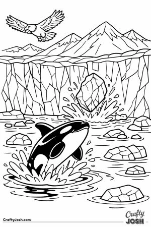 Alaska glacier breaching orca