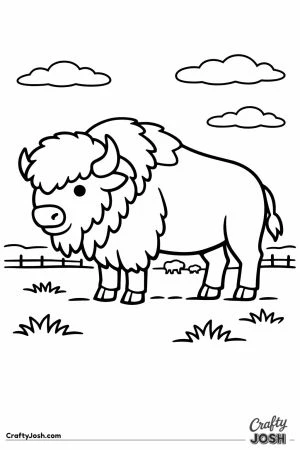 American bison prairie profile