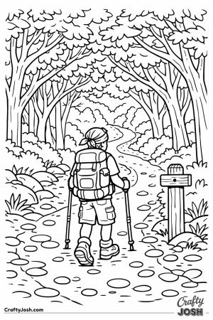 Appalachian trail hiker forest path