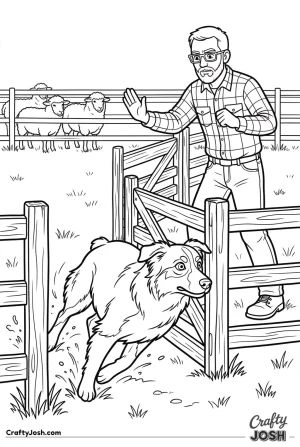 Australian shepherd herding training gates