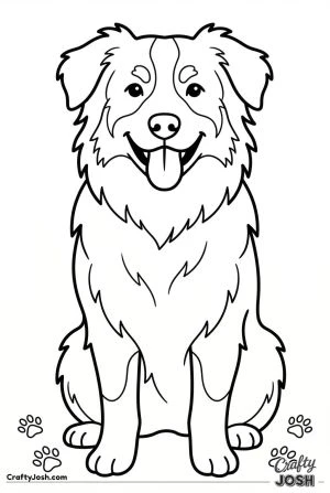 Australian shepherd sitting happy dog