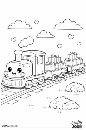 Baby freight train delivering packages