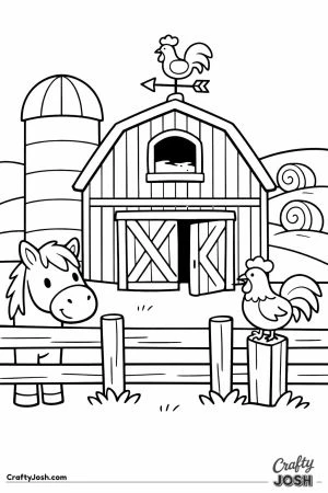 Barn silo horse farm simple