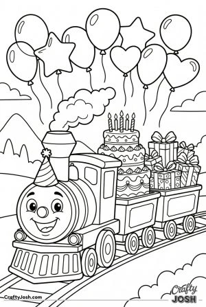 Birthday party cartoon train