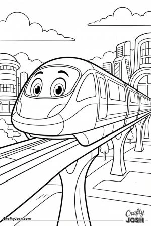 Cartoon maglev train character