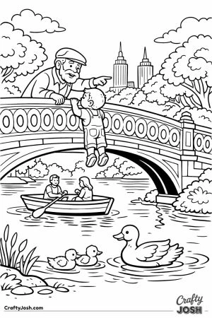 Central park bow bridge grandpa grandson