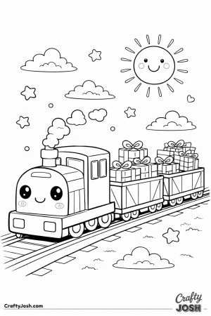 Chibi freight train delivering gifts