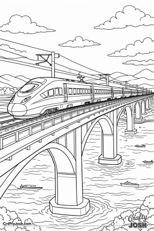 Chinese fuxing high speed train on mega bridge