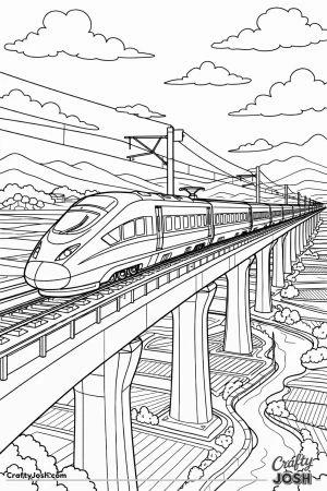 Chinese high speed train on bridge
