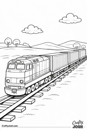 Container freight train in countryside
