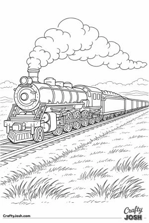 Decapod heavy steam freight train on open plains