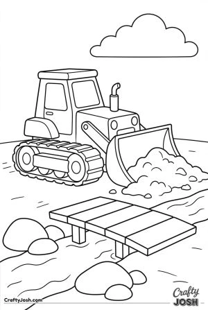 Easy bulldozer building small bridge