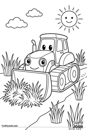 Easy bulldozer clearing tall grass