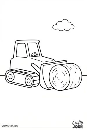 Easy bulldozer moving hay bales