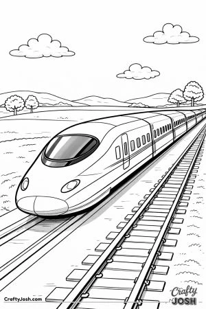 Easy bullet train in countryside
