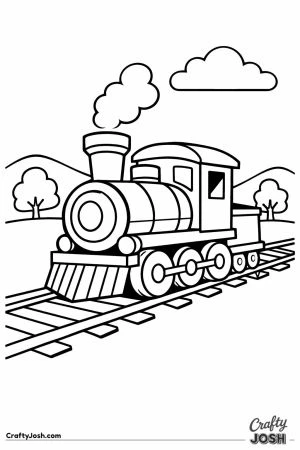 Easy steam train traveling through countryside