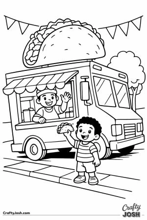 Food truck street taco kid