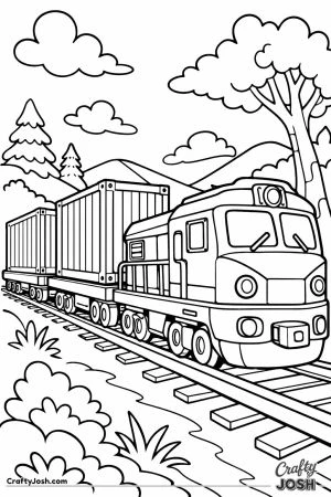 Freight train carrying crates