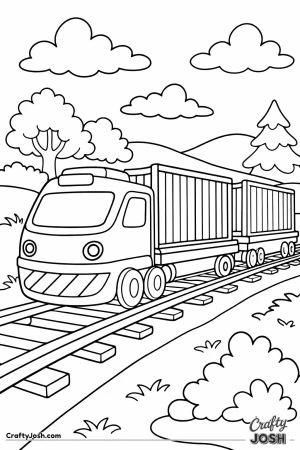 Freight train carrying wooden crates