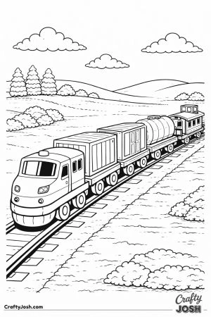 Freight train in coutryside