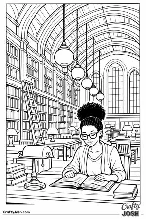 Grand public library reading room