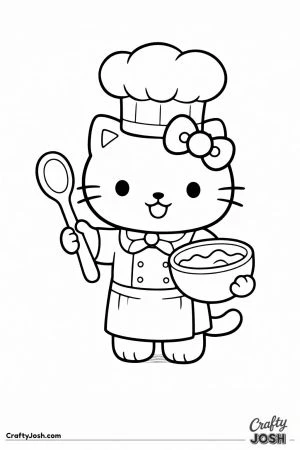 Hello kitty cat chef toque mixing bowl