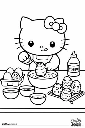 Hello kitty cat easter egg dyeing bowls