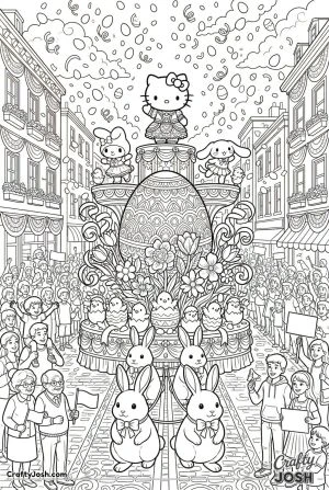 Hello kitty cat easter parade float spectacular