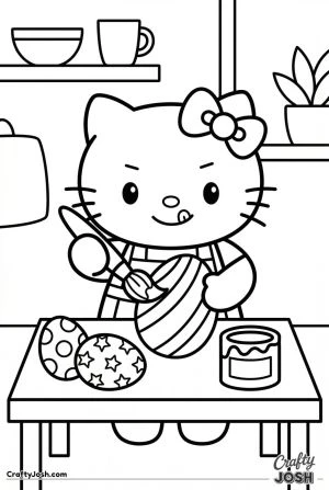 Hello kitty cat painting easter egg 2
