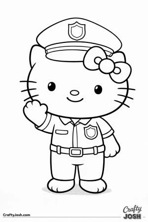 Hello kitty cat police officer uniform