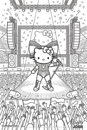 Hello kitty cat pop star concert stadium spectacular