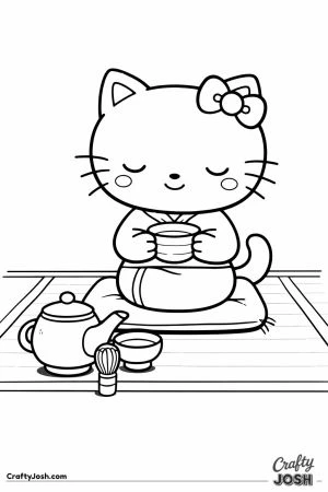 Hello kitty cat tea ceremony