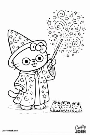 Hello kitty cat wizard spell frog familiars