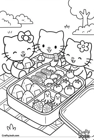 Hello kitty cats bento sharing