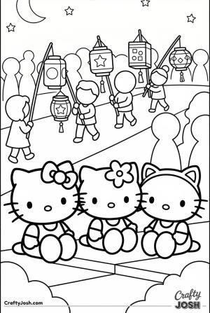 Hello kitty cats lantern parade